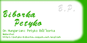 biborka petyko business card